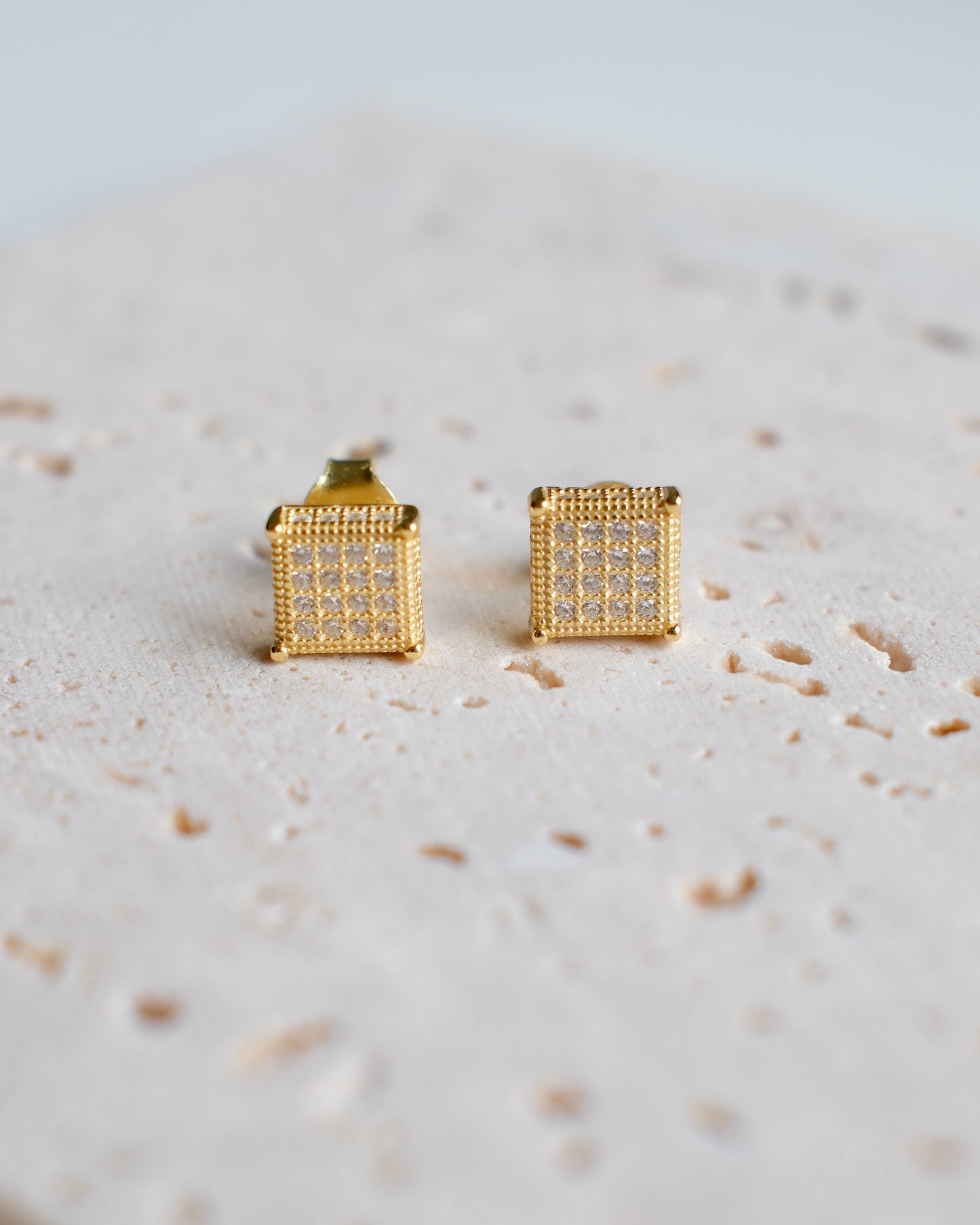Crystal Square Studs