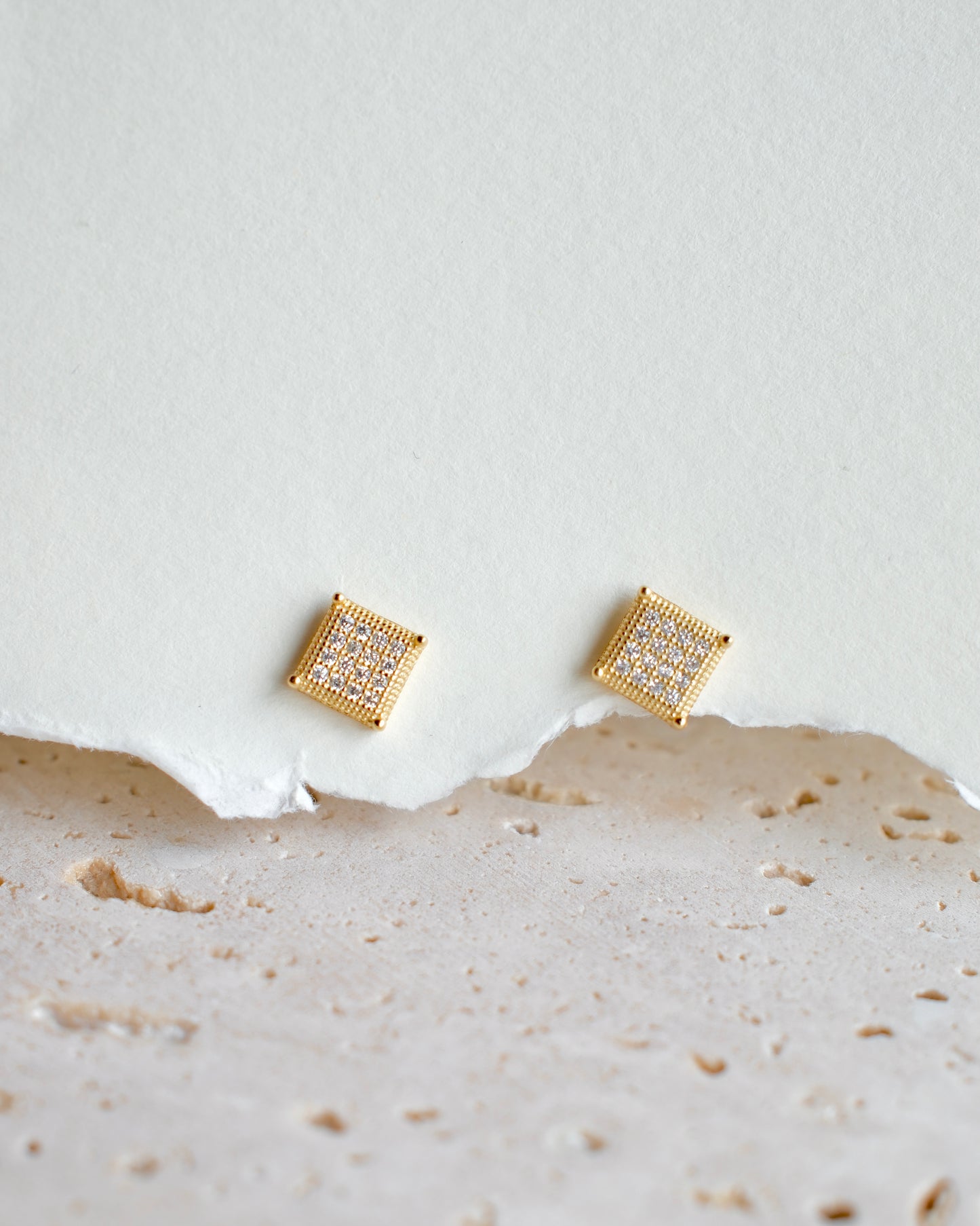 Crystal Square Studs