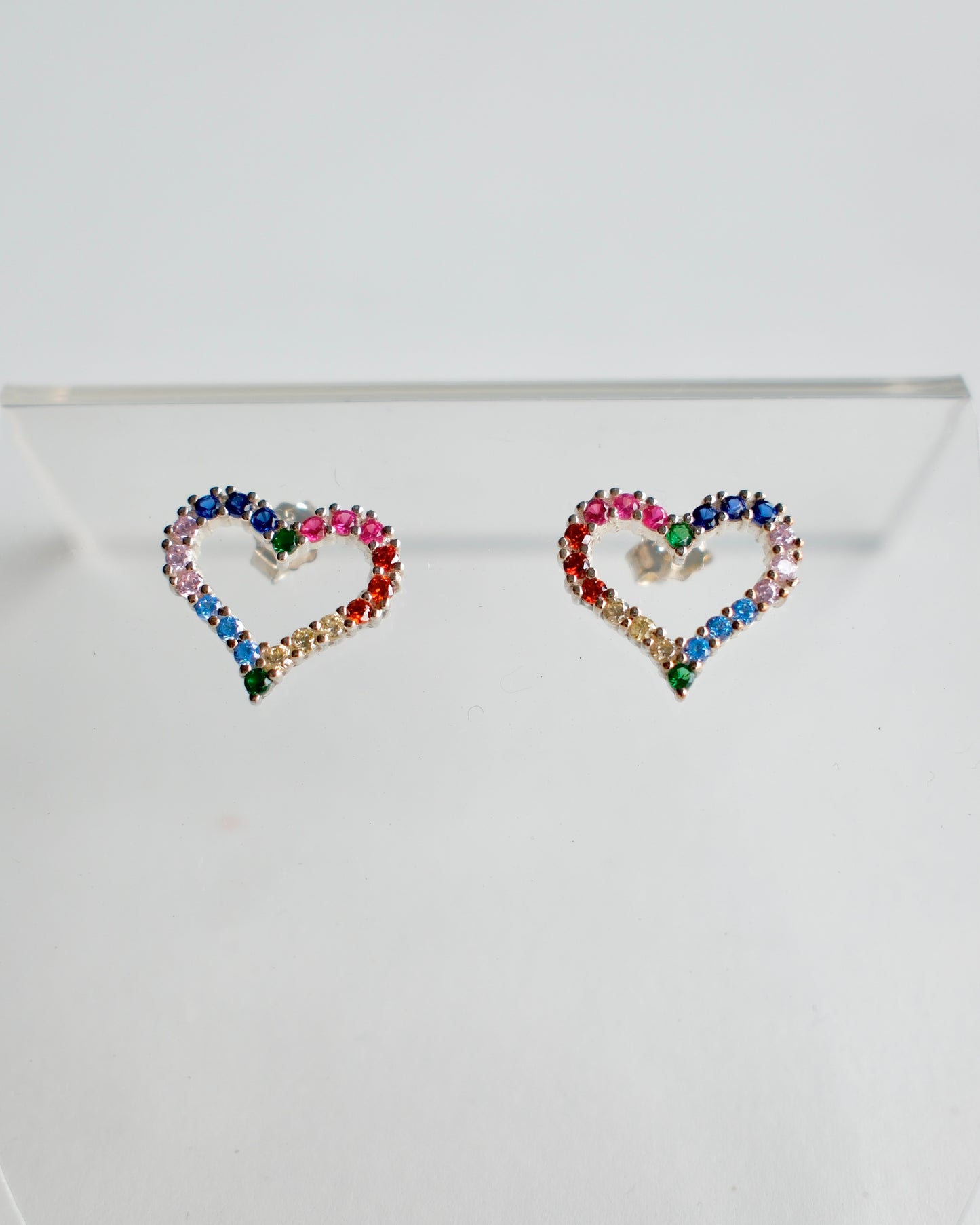 Rainbow Heart Studs